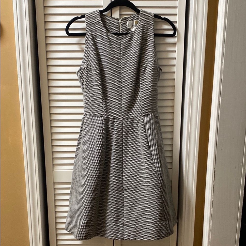 Givenchy Black and White Textured Midi Dress